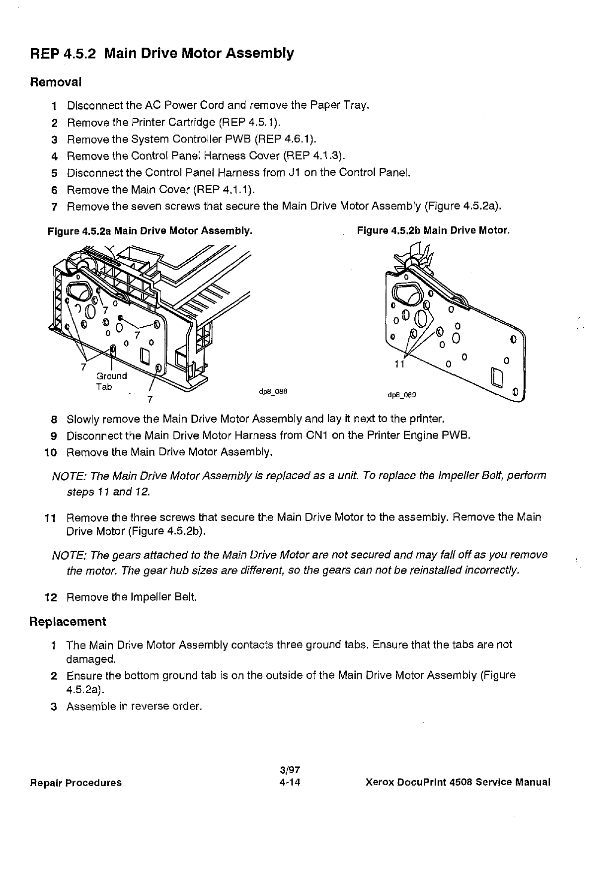 Xerox DocuPrint 4508 Parts List and Service Manual-4